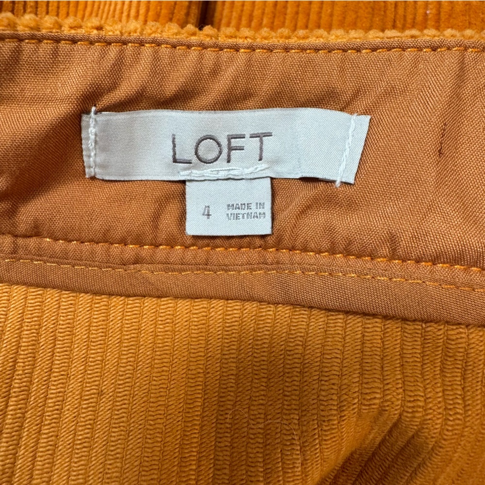 Loft Patch Pocket Button Front Curduroy Skirt Siz… - image 8